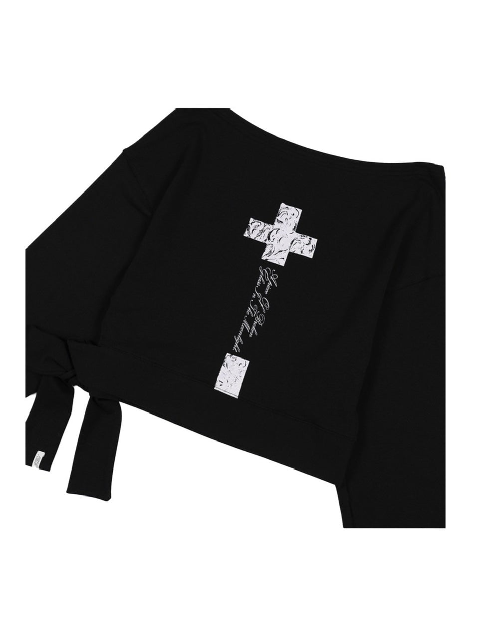 【FANCY CLUB】BOATNECK RIBBON TIE SWEATSHIRT / 【ファンシークラブ】ボートネックリボンタイスウェット長袖Ｔシャツ