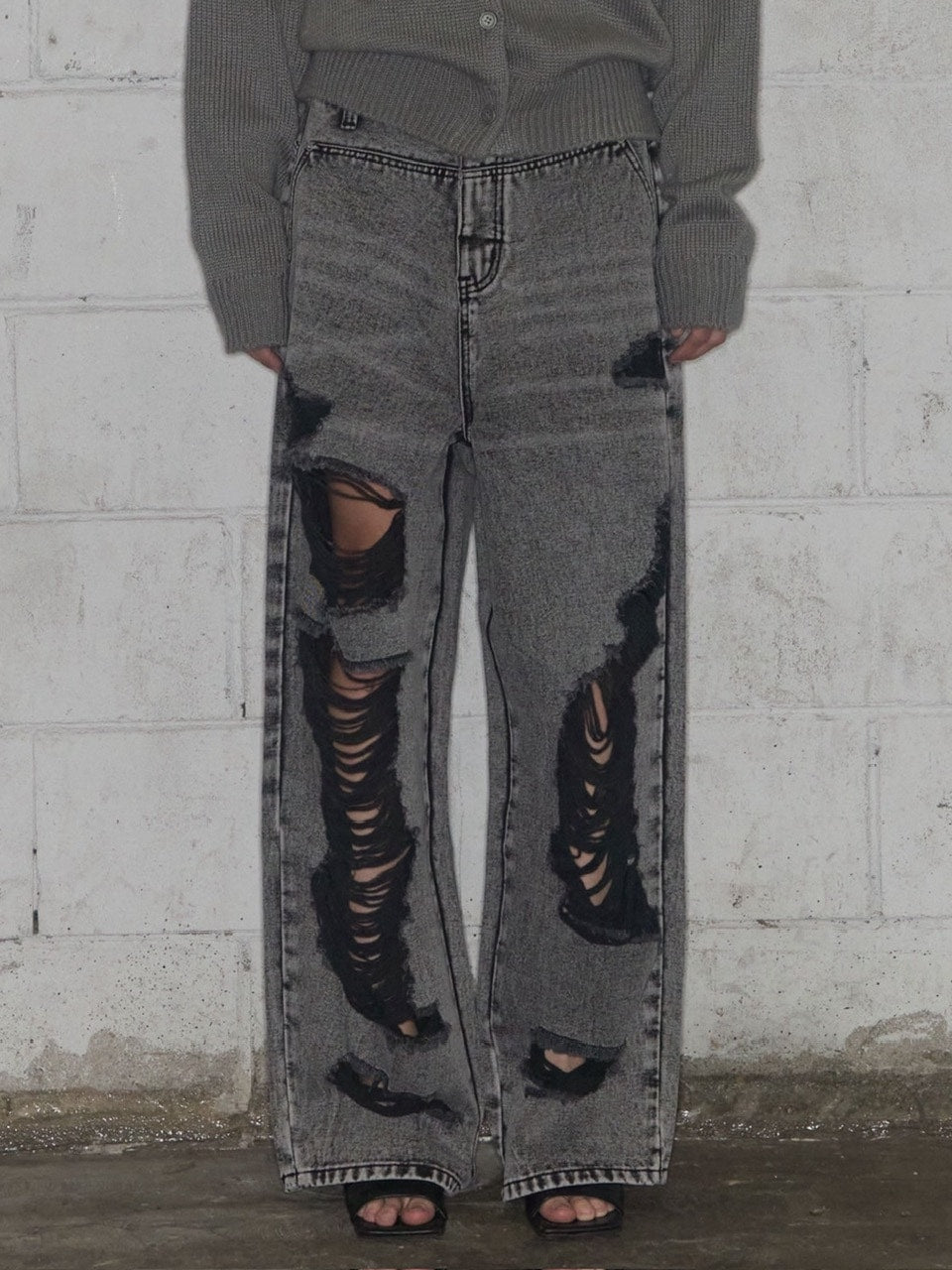 【FANCY CLUB】WASHED DAMAGE DENIM PANTS / 【ファンシークラブ】ウォッシュダメージデニムパンツ