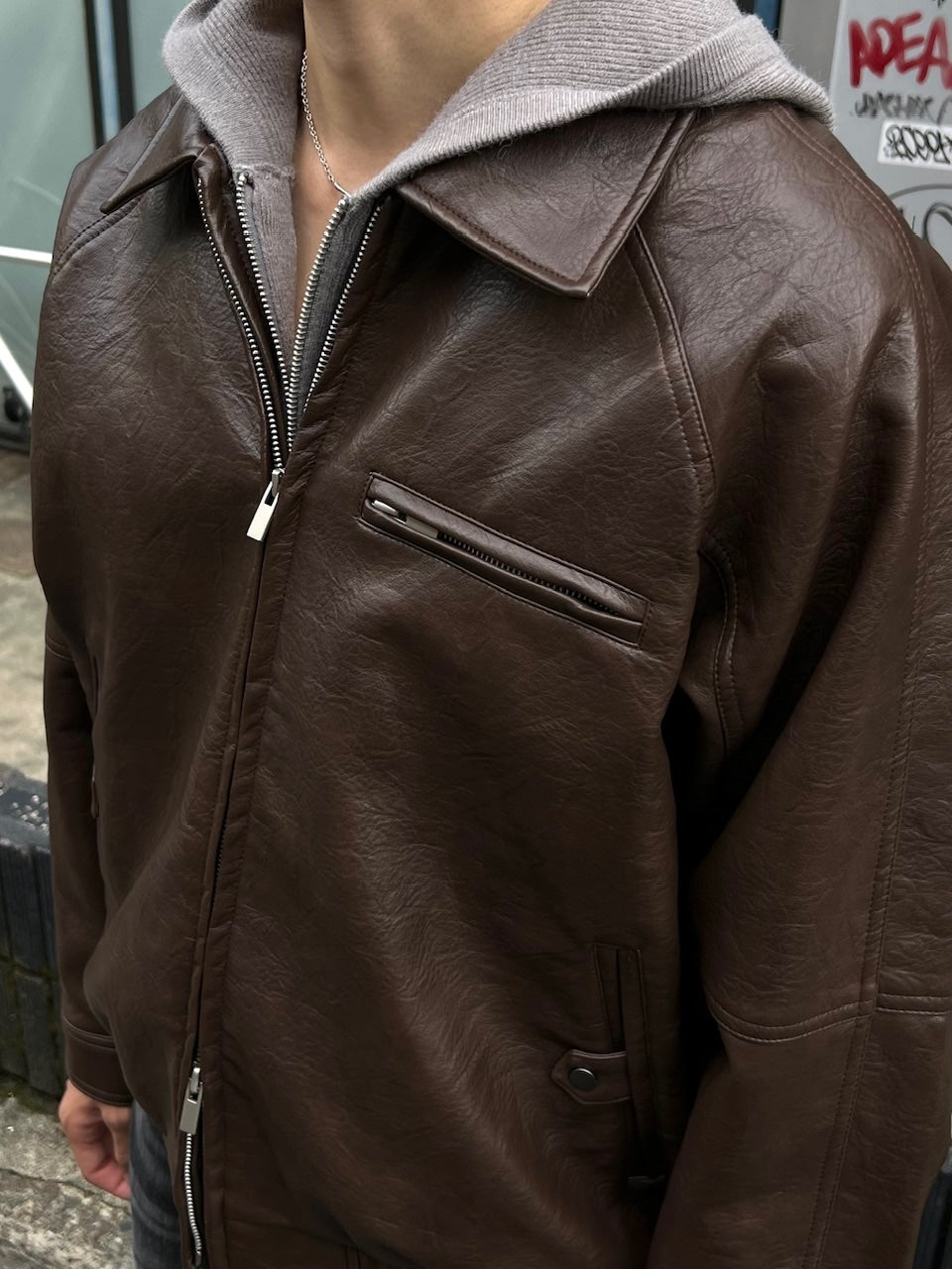 受注制【Chikashitsu +】bomber synthetic material jacket / 【チカシツプラス】ボンバーシンセティックマテリアルジャケット (2color)