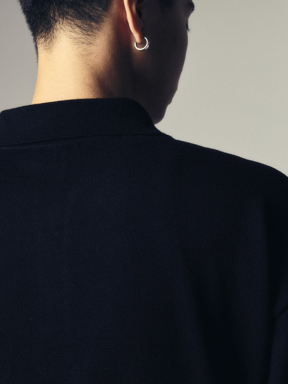 【CS】wool touch knit polo (black) / 【シーエス】ウールタッチニットポロ