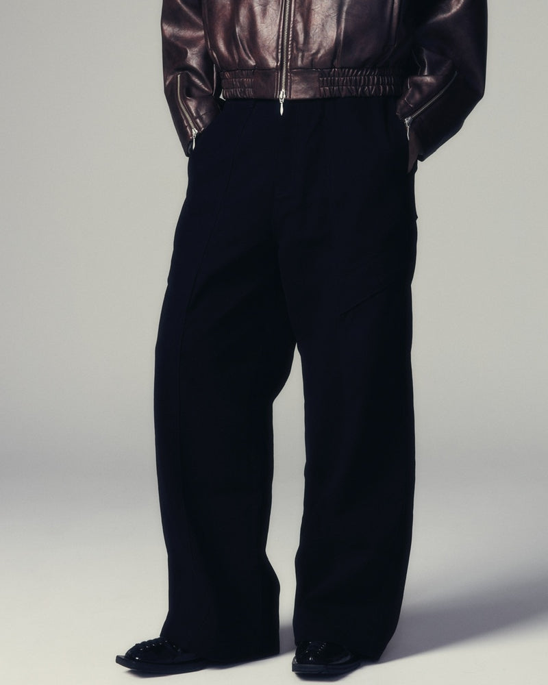 【CS】cotton wide twill pants (black) / 【シーエス】コットンワイドツイルパンツ