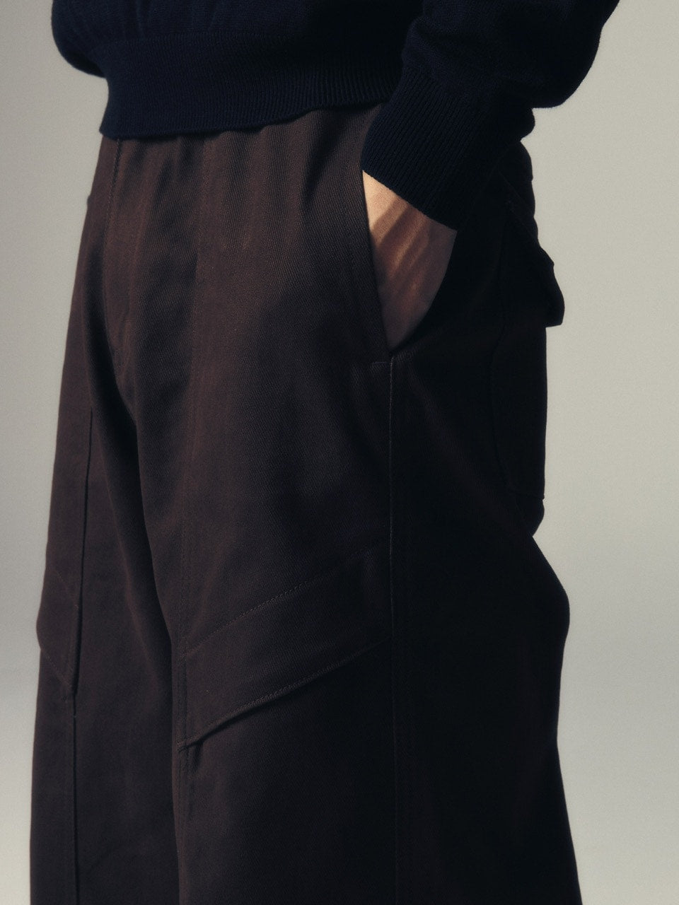 【CS】cotton wide twill pants (brown) / 【シーエス】コットンワイドツイルパンツ