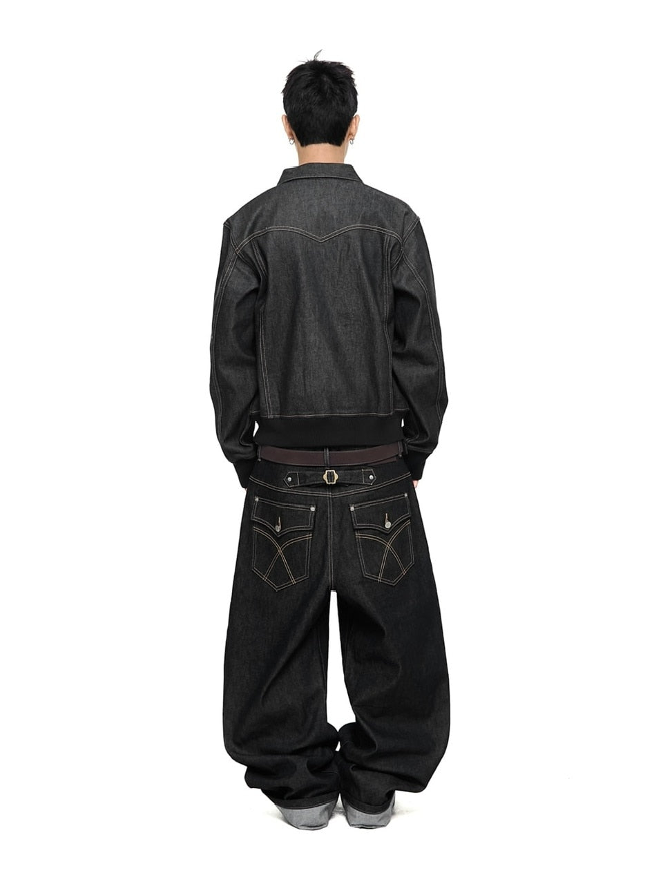 【AAKAM】Banding Denim Zip-Up Jacket