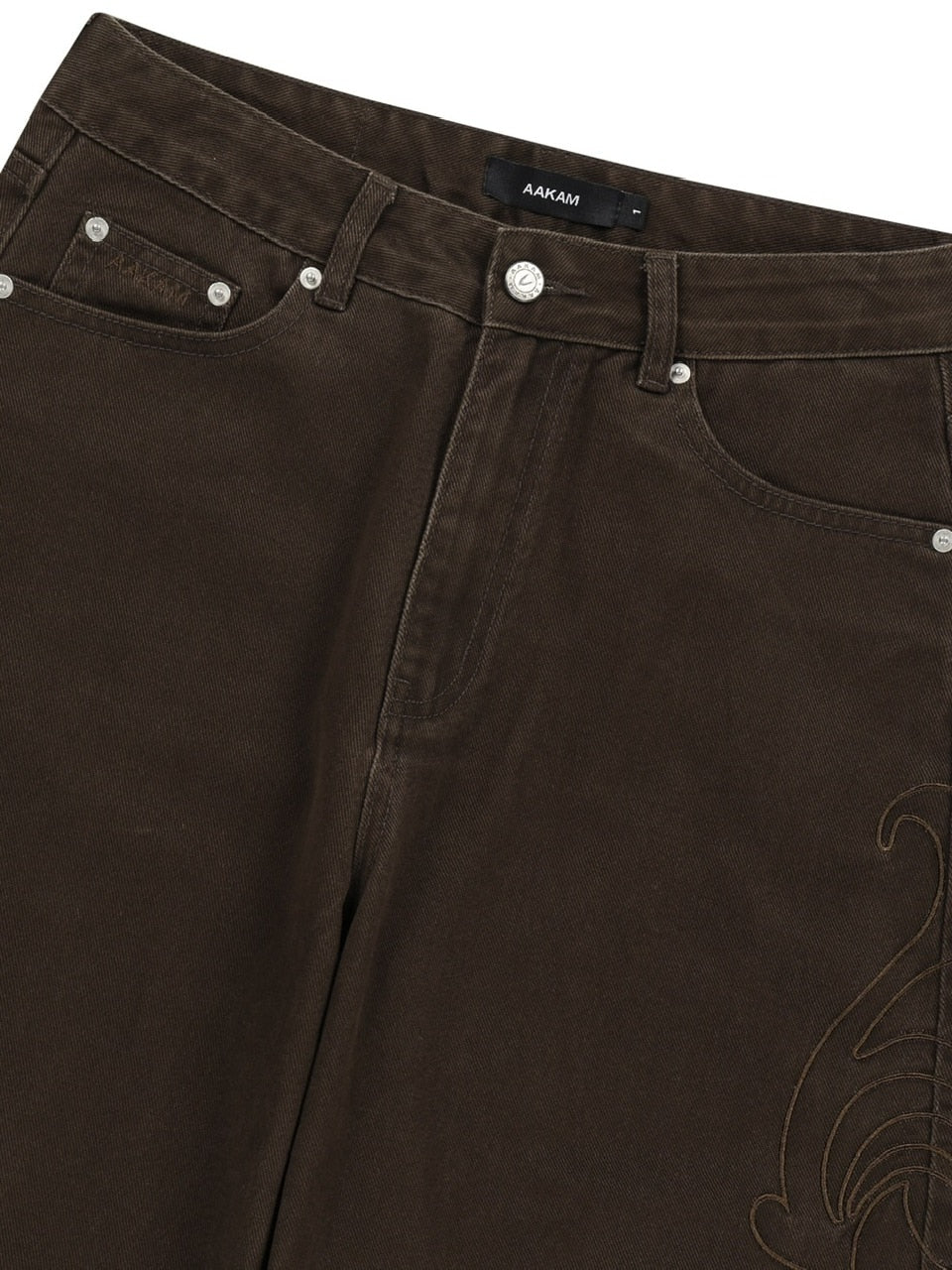 【AAKAM】Needlework Wave Cotton Pants