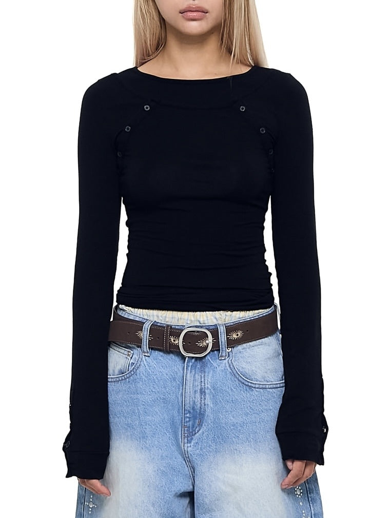 【AAKAM】Needlework Studded Belt