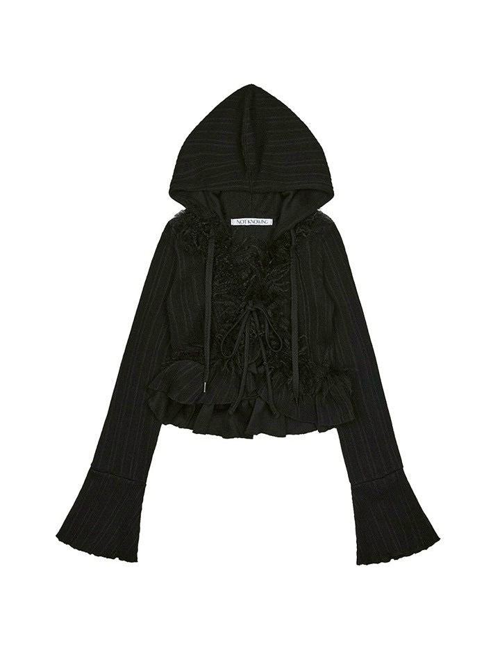 【NOT KNOWING】Hairy Fur Hood Cardigan / 【ノットノーイング】ヘアリーファーフードカーディガン