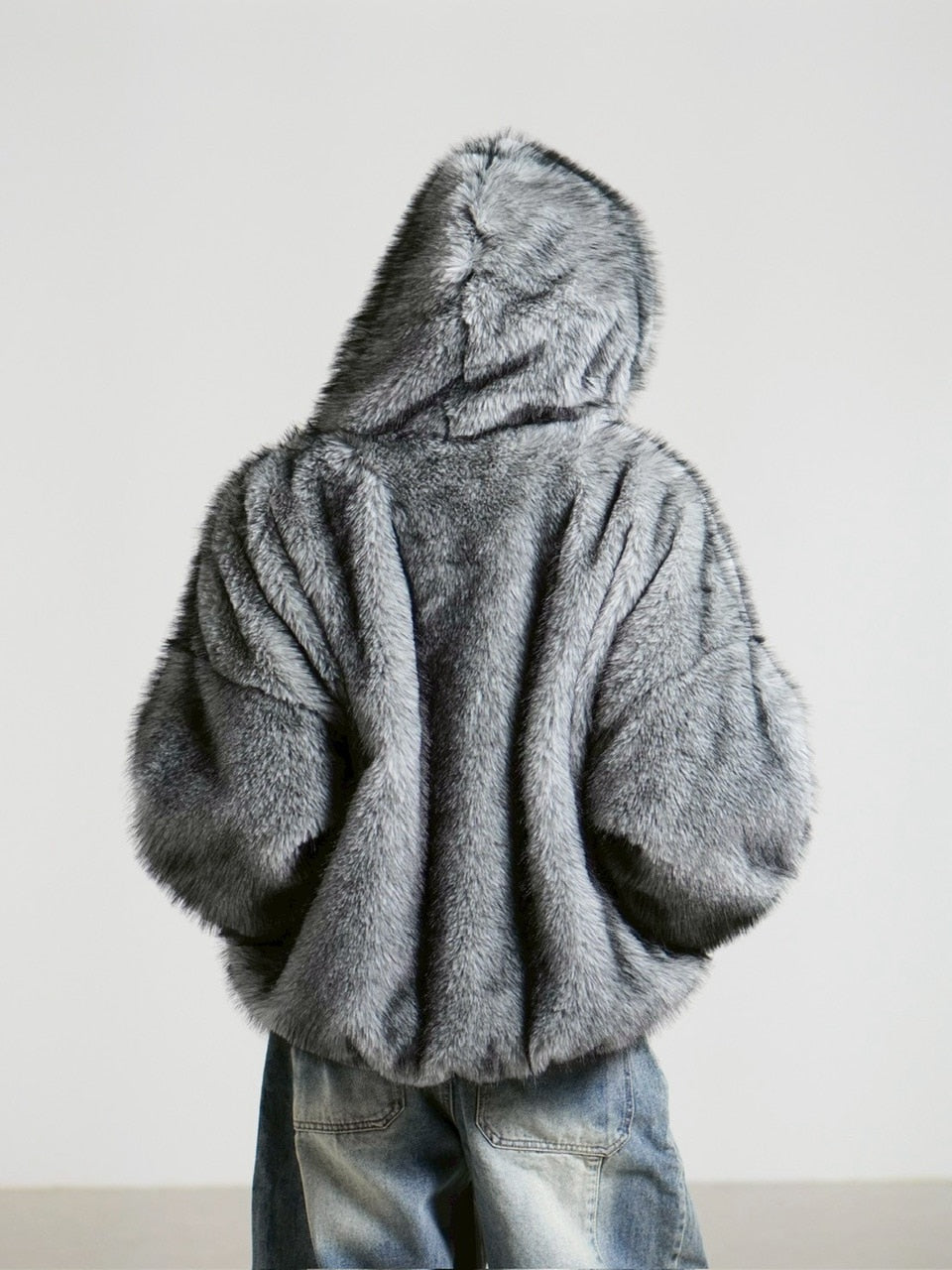 受注制【Chikashitsu +】oversized hooded fur blouson / 【チカシツプラス】オーバーサイズフーデッドファーブルゾン (4color)