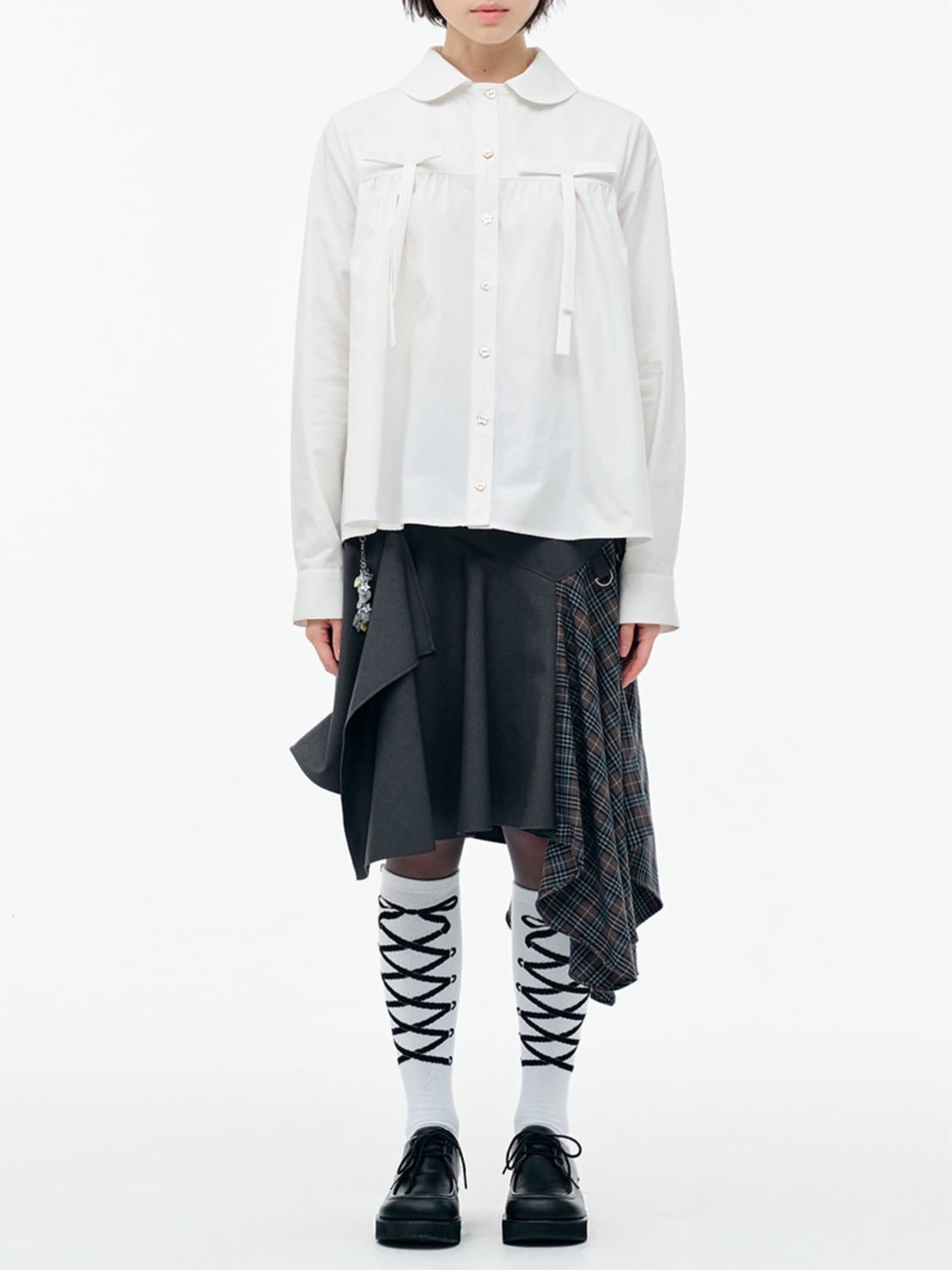 【TUOMIO】LAYERED ASYMMETRIC SKIRT / 【トゥオミオ】レイヤードアシンメトリースカート