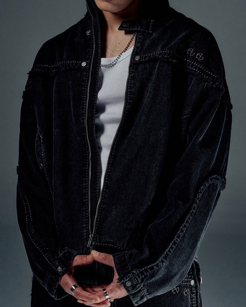 【NOMANUAL】NO RELIGION DENIM RIDER JACKET