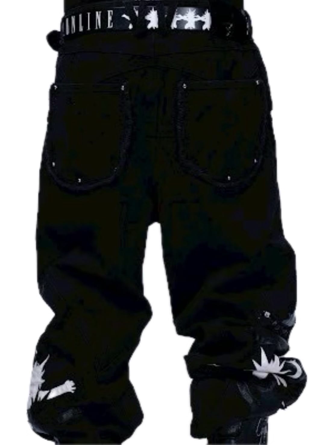 【F.V.V.O】Red Body Embroidered Signature Jeans / 【フリーワールドオーダー(エフヴィーヴィーオー)】ペイントスタッズデニムパンツ