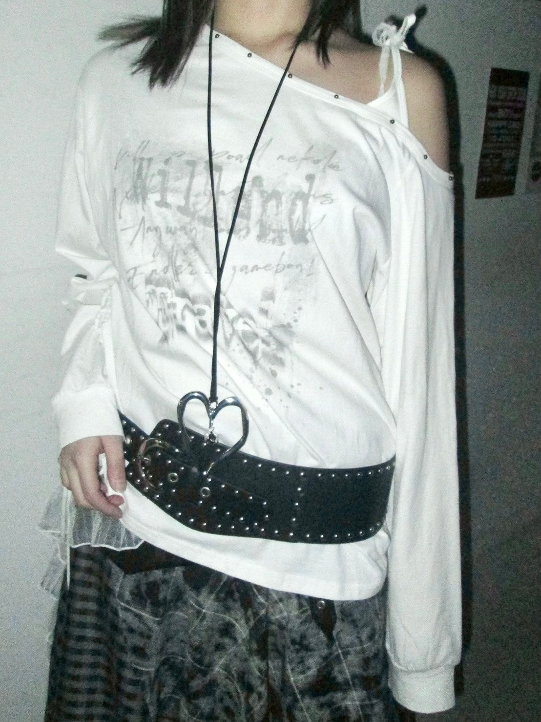 【Never mind the XU】one shoulder long sleeve / 【ネバーマインドザエックスユー】ワンショルダー長袖Tシャツ (2color)