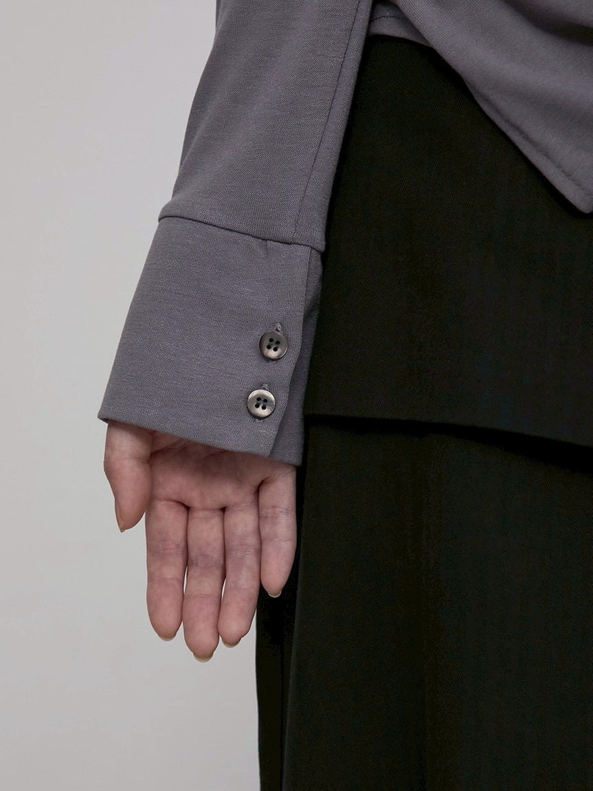 【FLAREUP】Asymmetrical Draped Hoodie / 【フレアアップ】アシンメトリードレープフードロングTシャツ