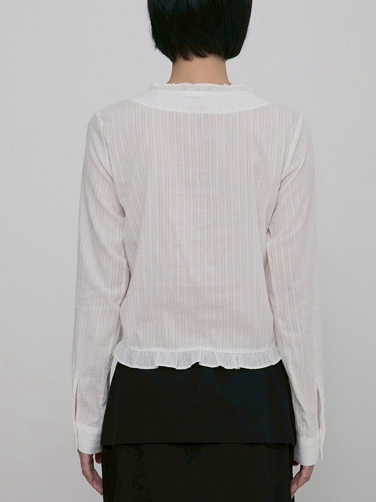 【FLAREUP】Saya Frill Puff Long Blouse / 【フレアアップ】サヤフリルパフロングシャツ