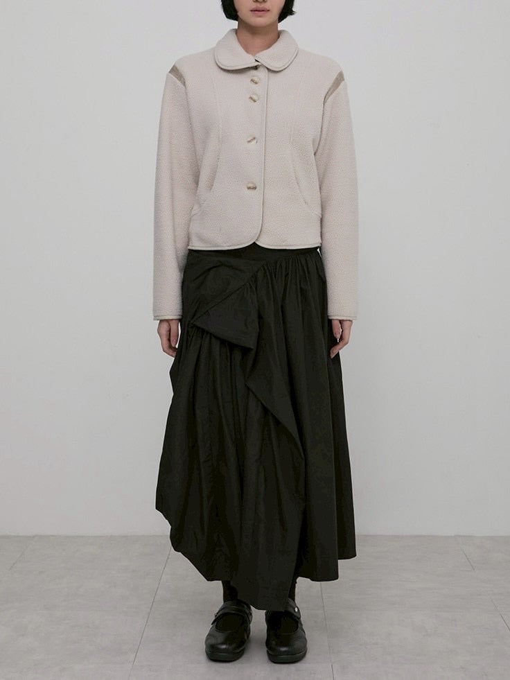 【FLAREUP】Asymmetrical Draped Layered Long Skirt / 【フレアアップ】アシンメトリードレープレイヤードロングスカート