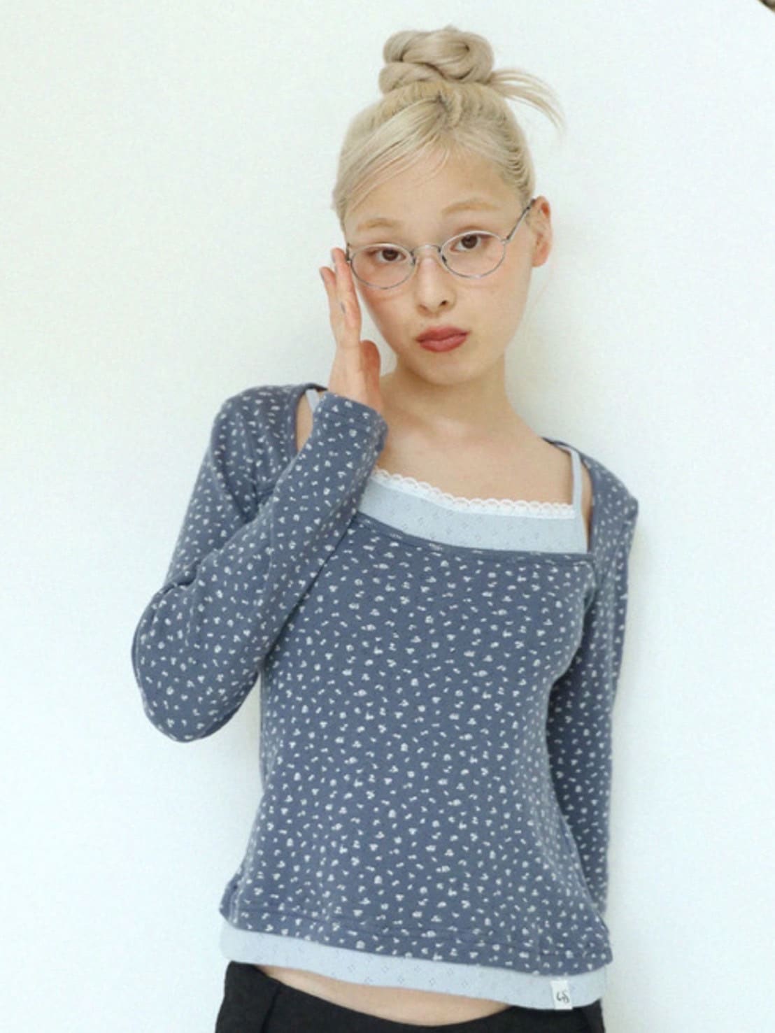 12/21 20:00 再販【Uglyshadow】FLOWER LAYERED T-SHIRT