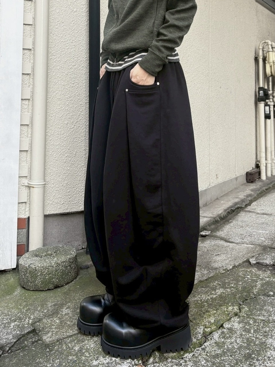 受注制【youll】rivet tuck wide pants (2color)