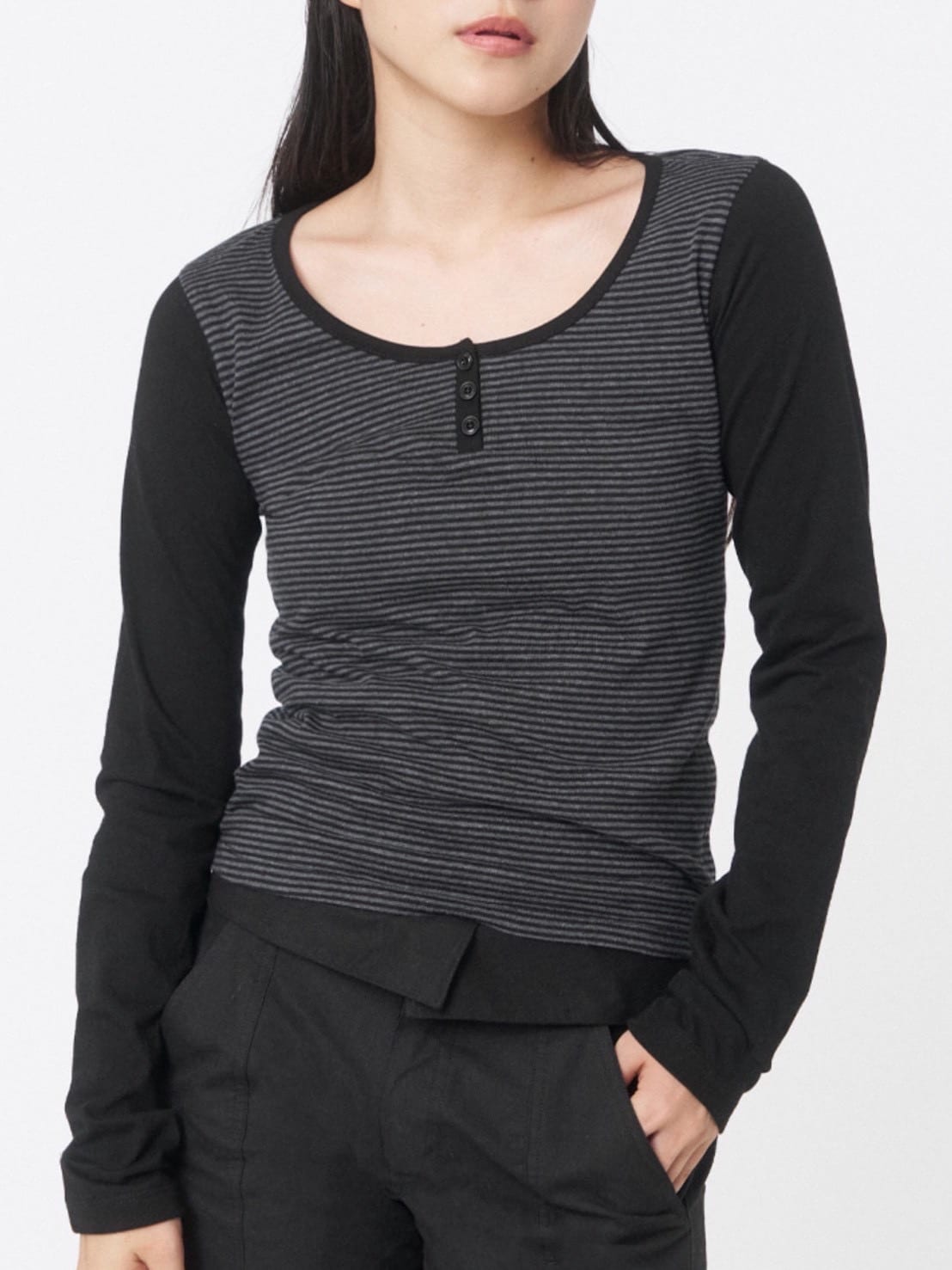 【Miseki seoul】Henley neck long sleeves