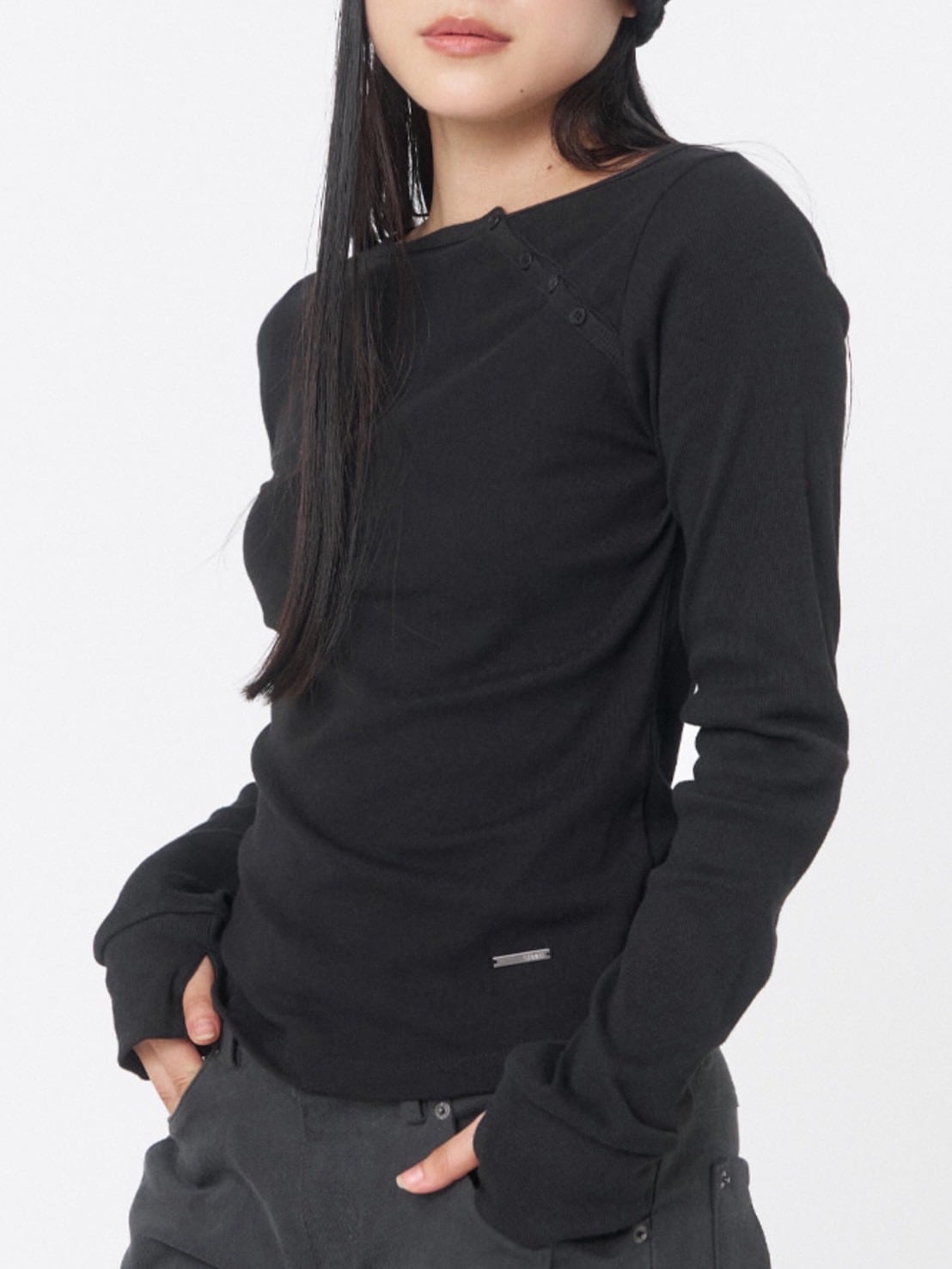 【Miseki seoul】Slash button long sleeves