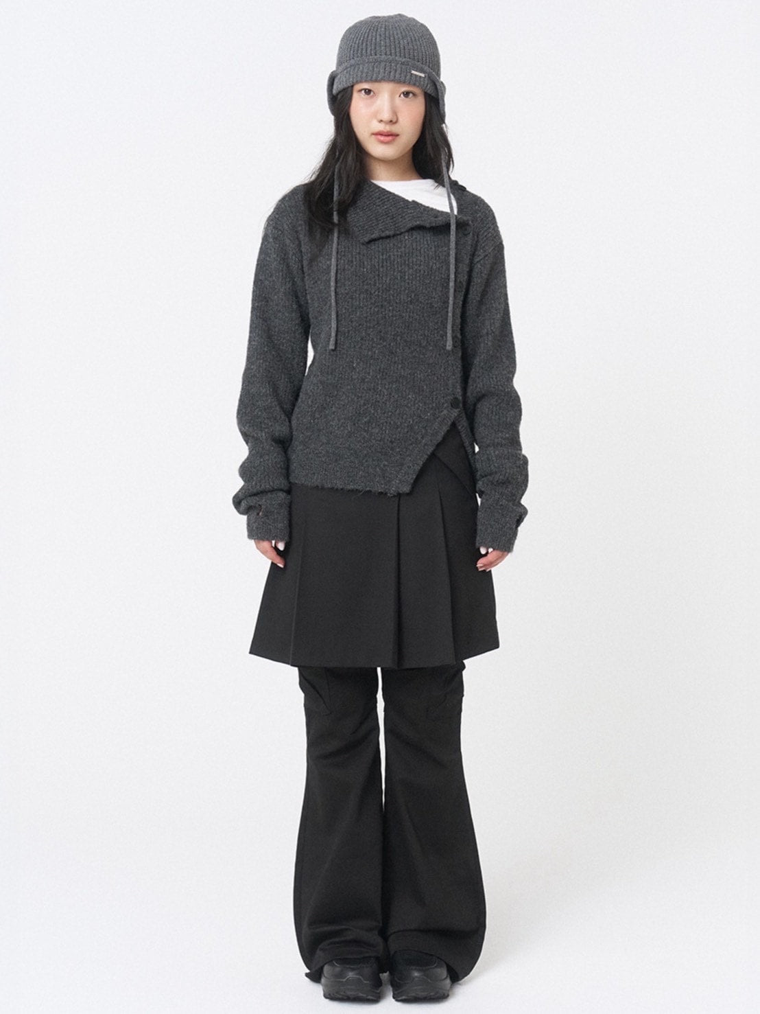 【Miseki seoul】Side button knit