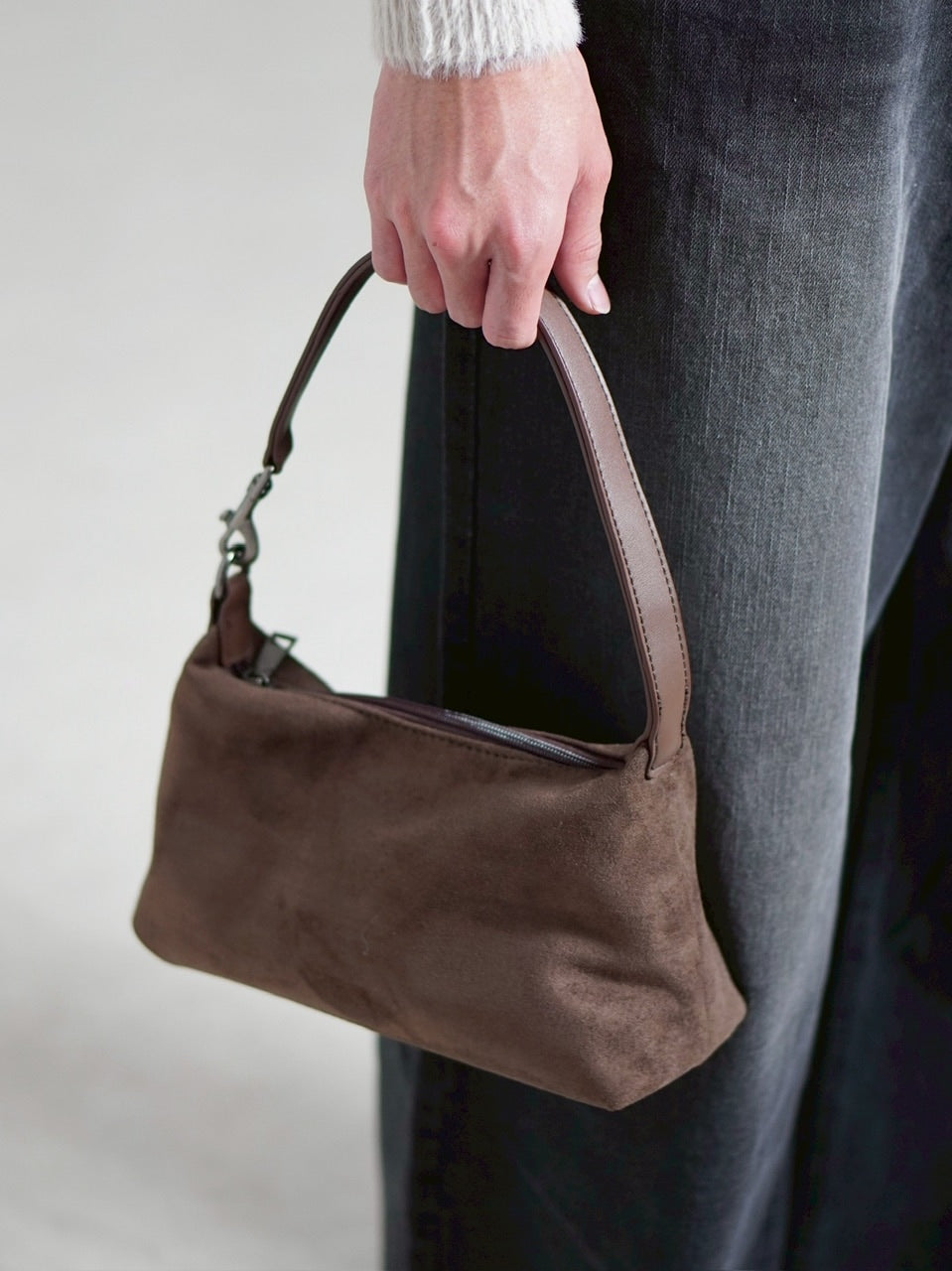 【Chikashitsu +】2 way suede hand bag / 【チカシツプラス】ツーウェイスエードハンドバッグ (3color)