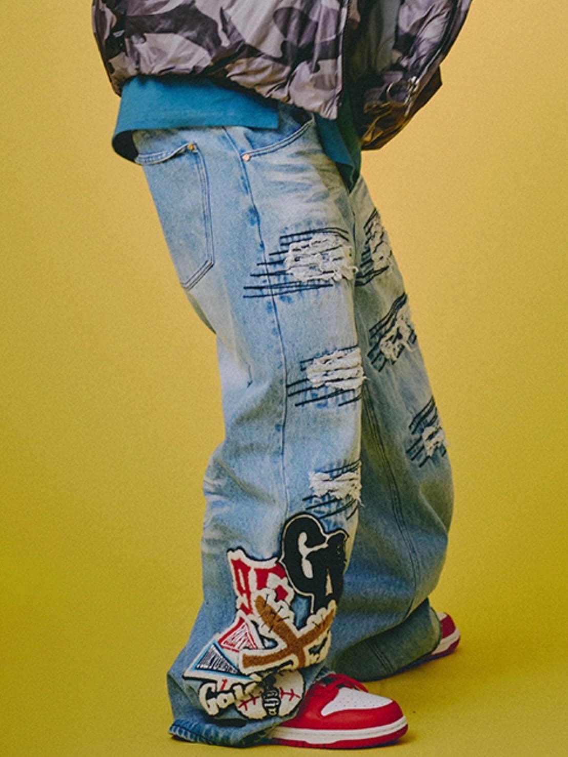 【GALFY】ワッペンだらけデニム