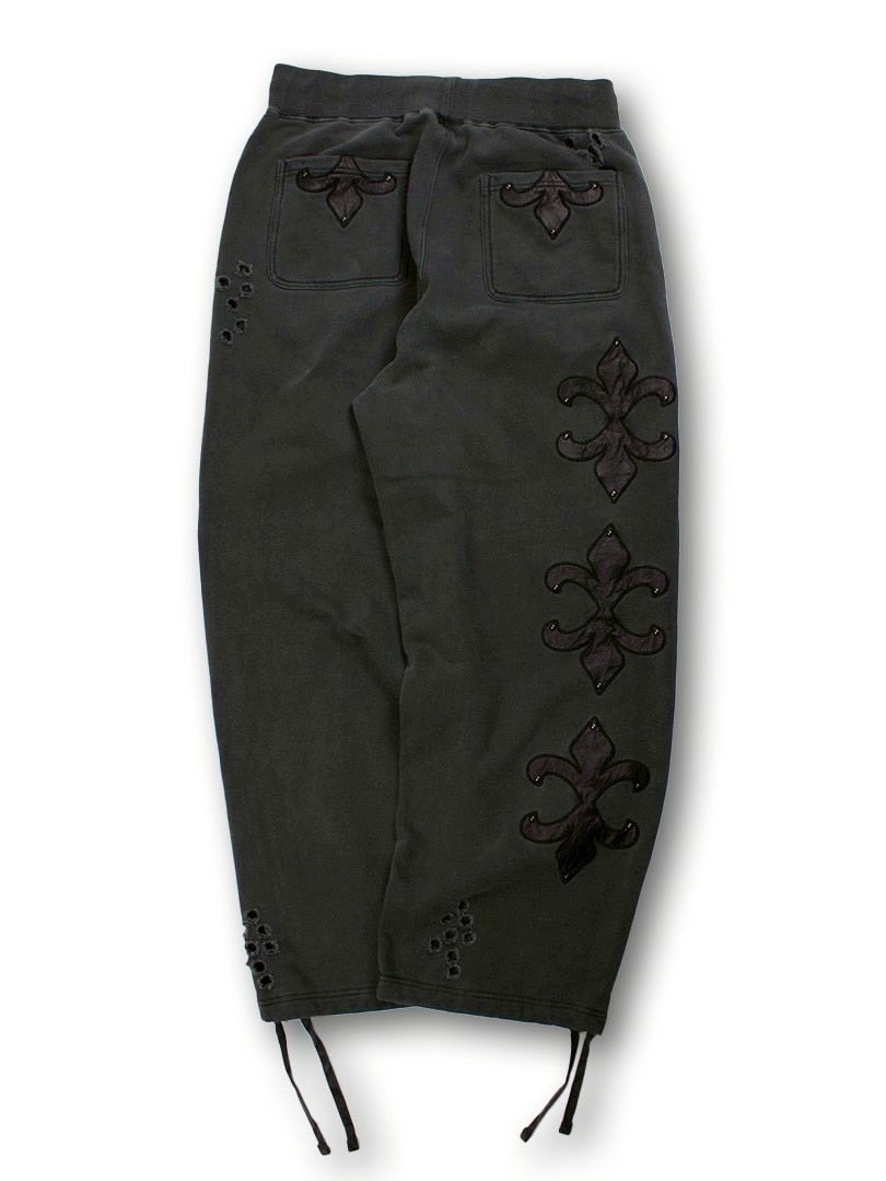 【GALFY】ぼろぼろロゴ百合の紋スウェットパンツ