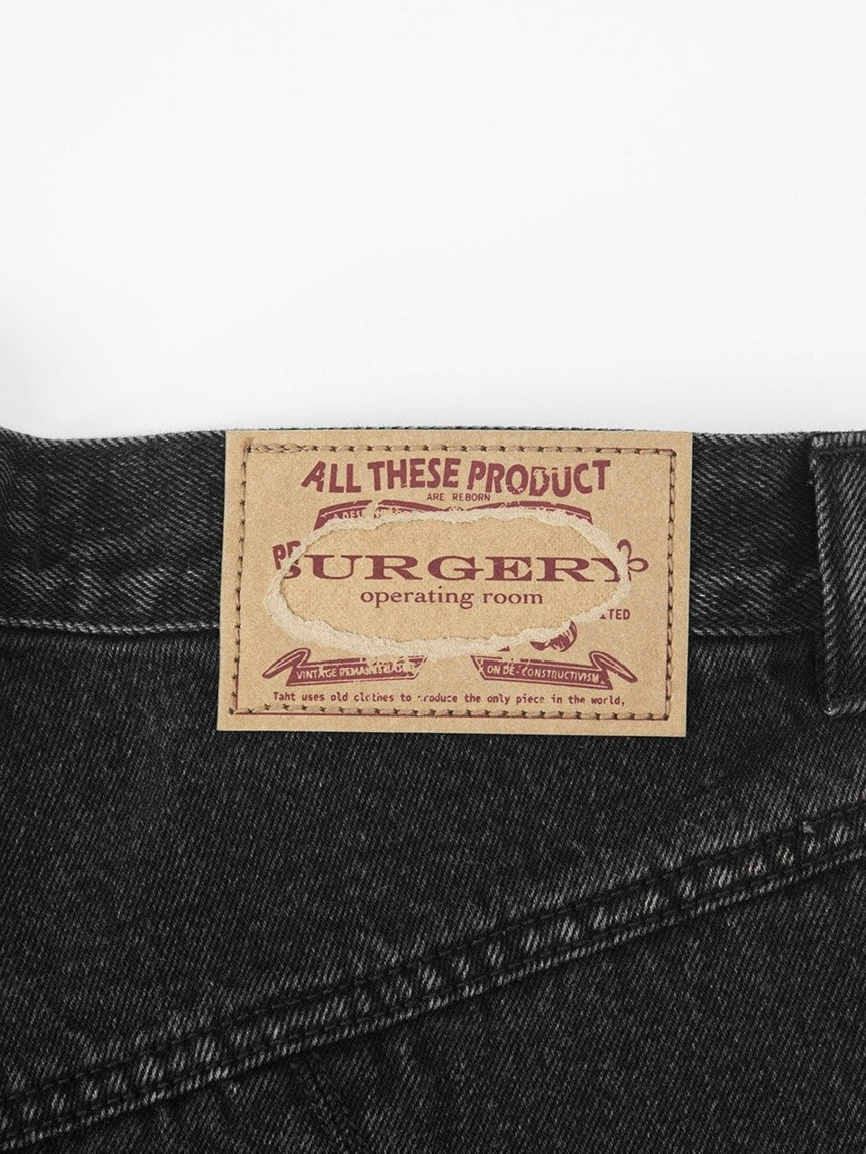 【SURGERY】surgery sutured wide denim pants