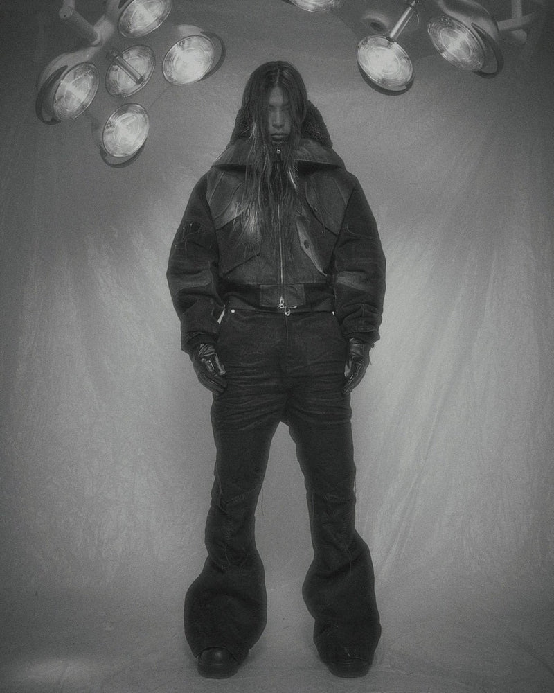 【SURGERY】surgery sutured boot-cut burnished pants