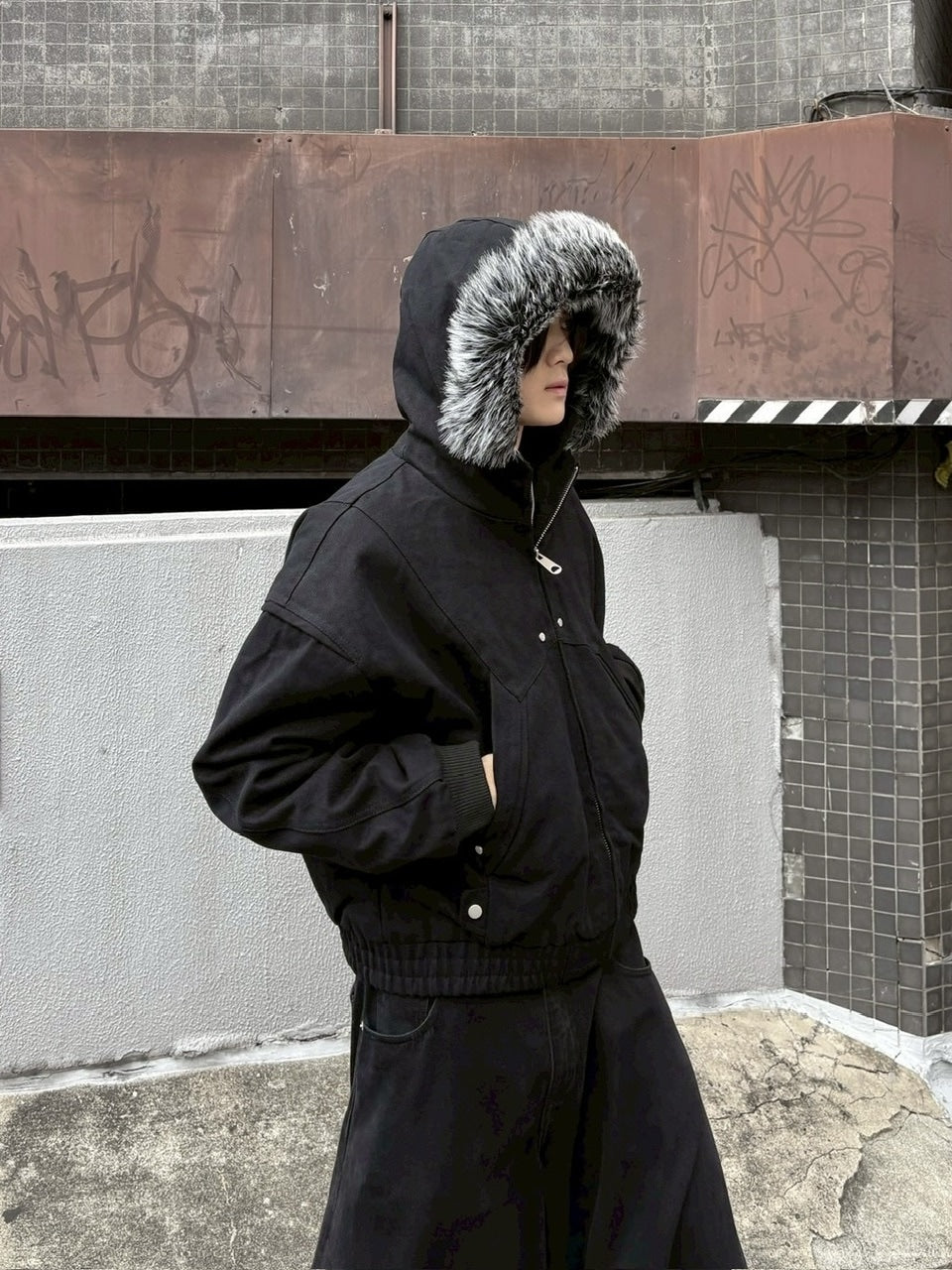 youll】cropped fur hooded blouson – PRESSING WEB SHOP