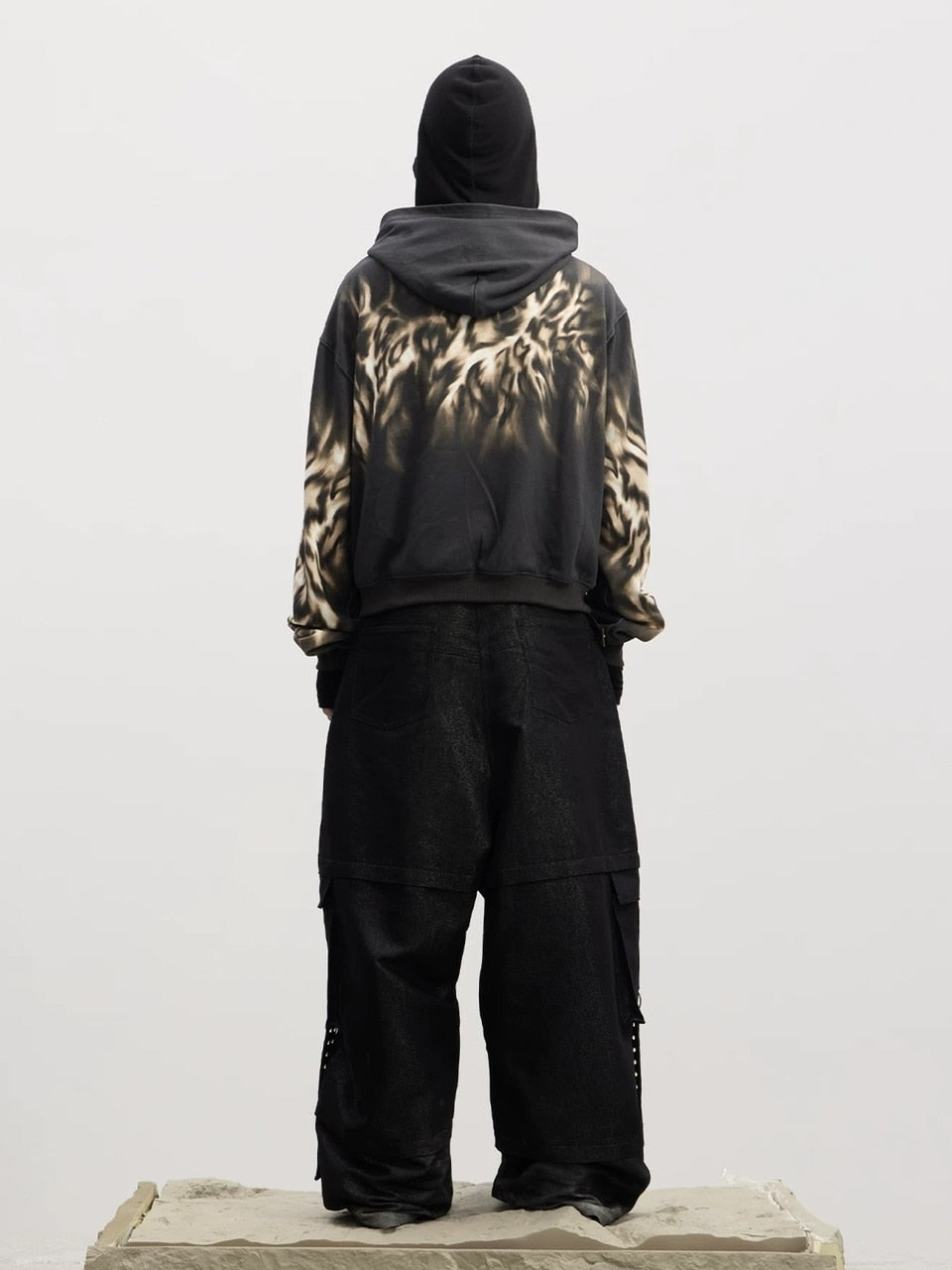 【DND4DES】Drawn Silver Silk Sharp Dance Pants /【ディーエヌディーフォーデス】ベルトシャーリングデニムパンツ