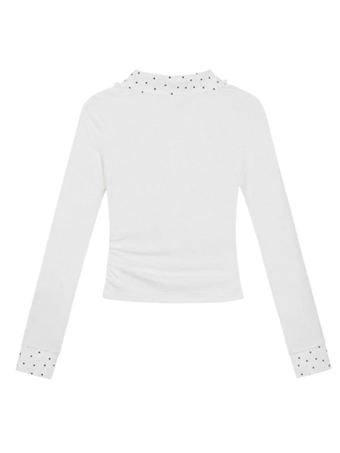 【Cest Nous】White Polka Dot Top / 【セヌー】レイヤードドットシャツ