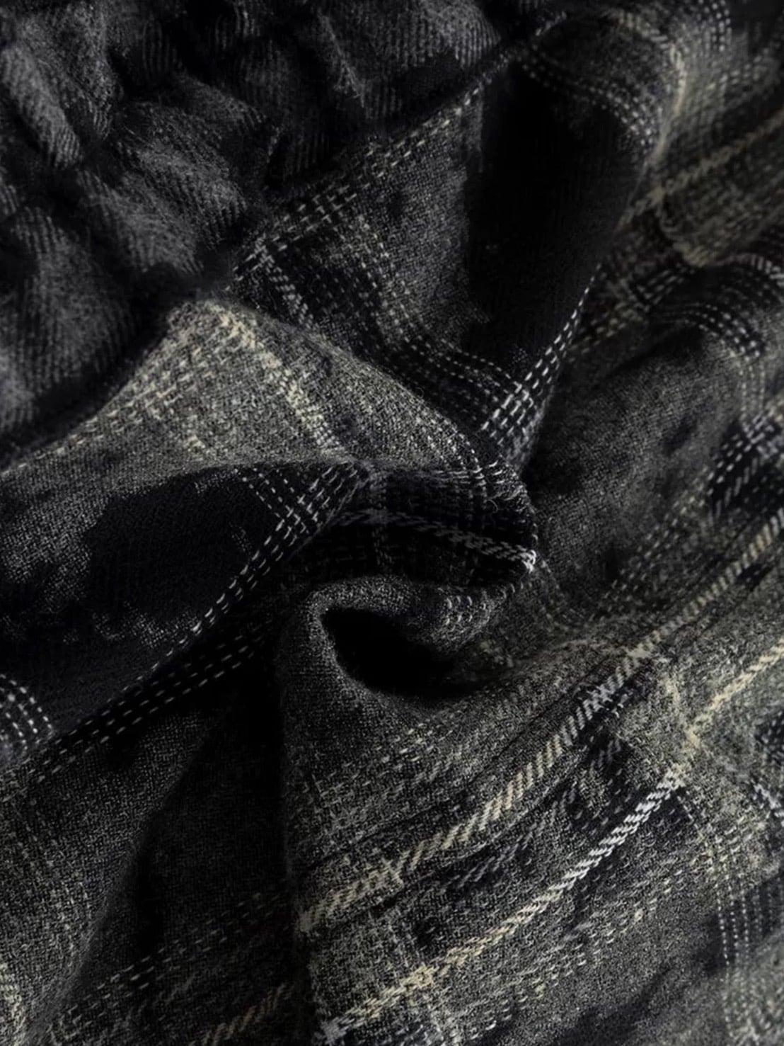 【Cest Nous】Plaid Patchwork Blouse / 【セヌー】パッチワークフリルシャツ