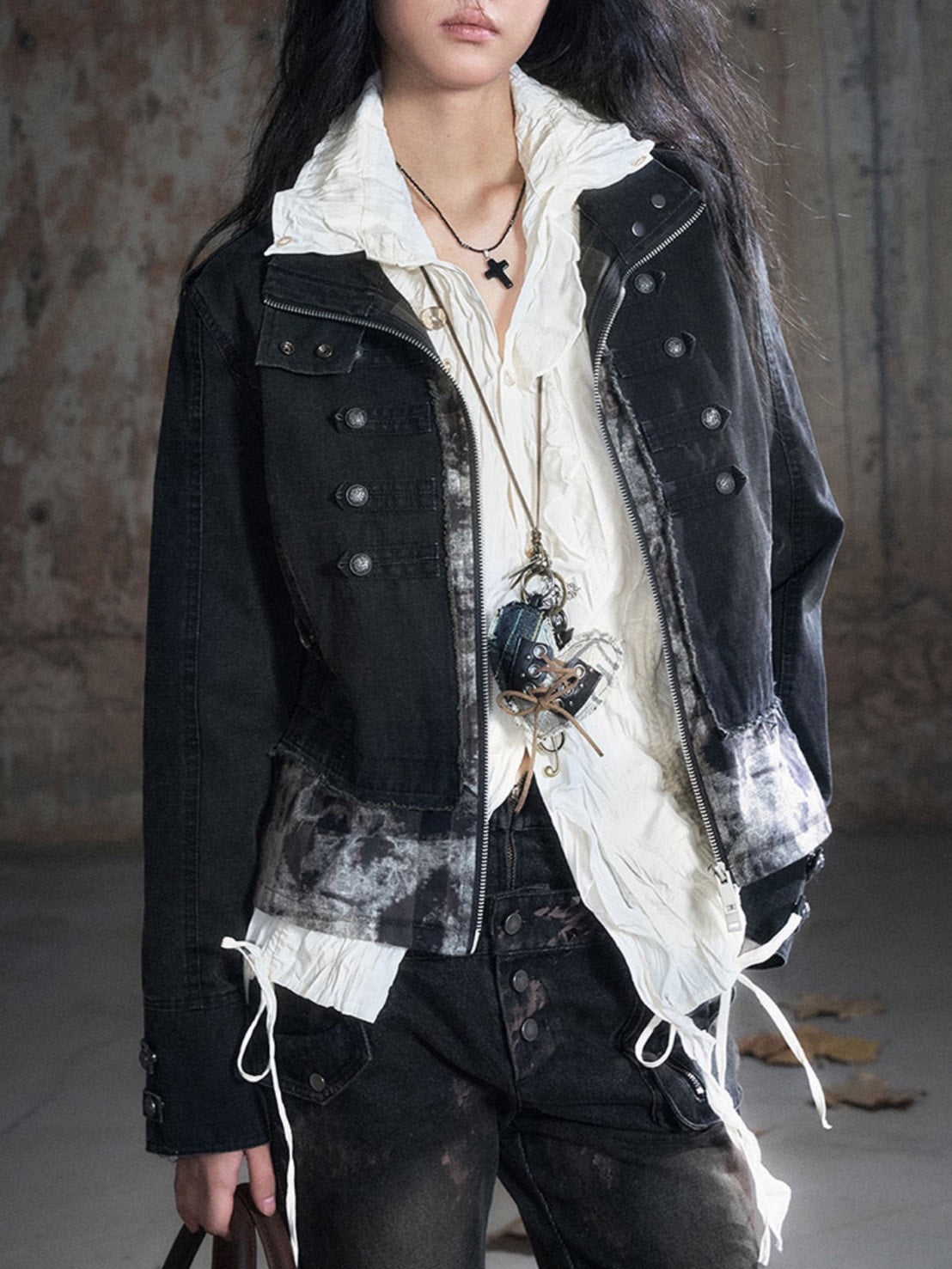 【Cest Nous】Broken Heart Necklace / 【セヌー】ハートレースアップネックレス