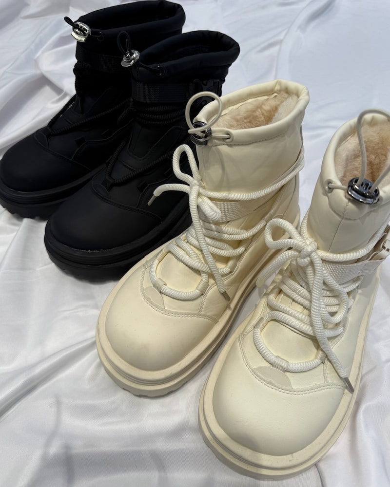国際配送【Nerd out XU】 round puffer boots / 【ナードアウトエックスユー】ラウンドパフブーツ (2color)