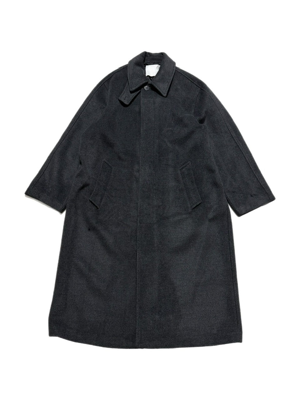 受注制【Chikashitsu +】high neck wool blend long coat (2color