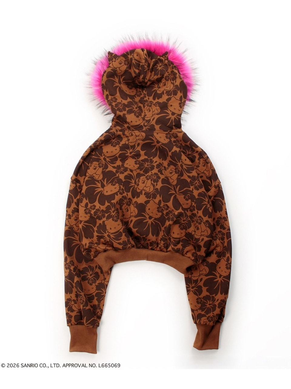 【GALFY×KITTY】鬼ギャルパーカー / 【ガルフィー×キティー】総柄猫耳ファー付きジップアップパーカー