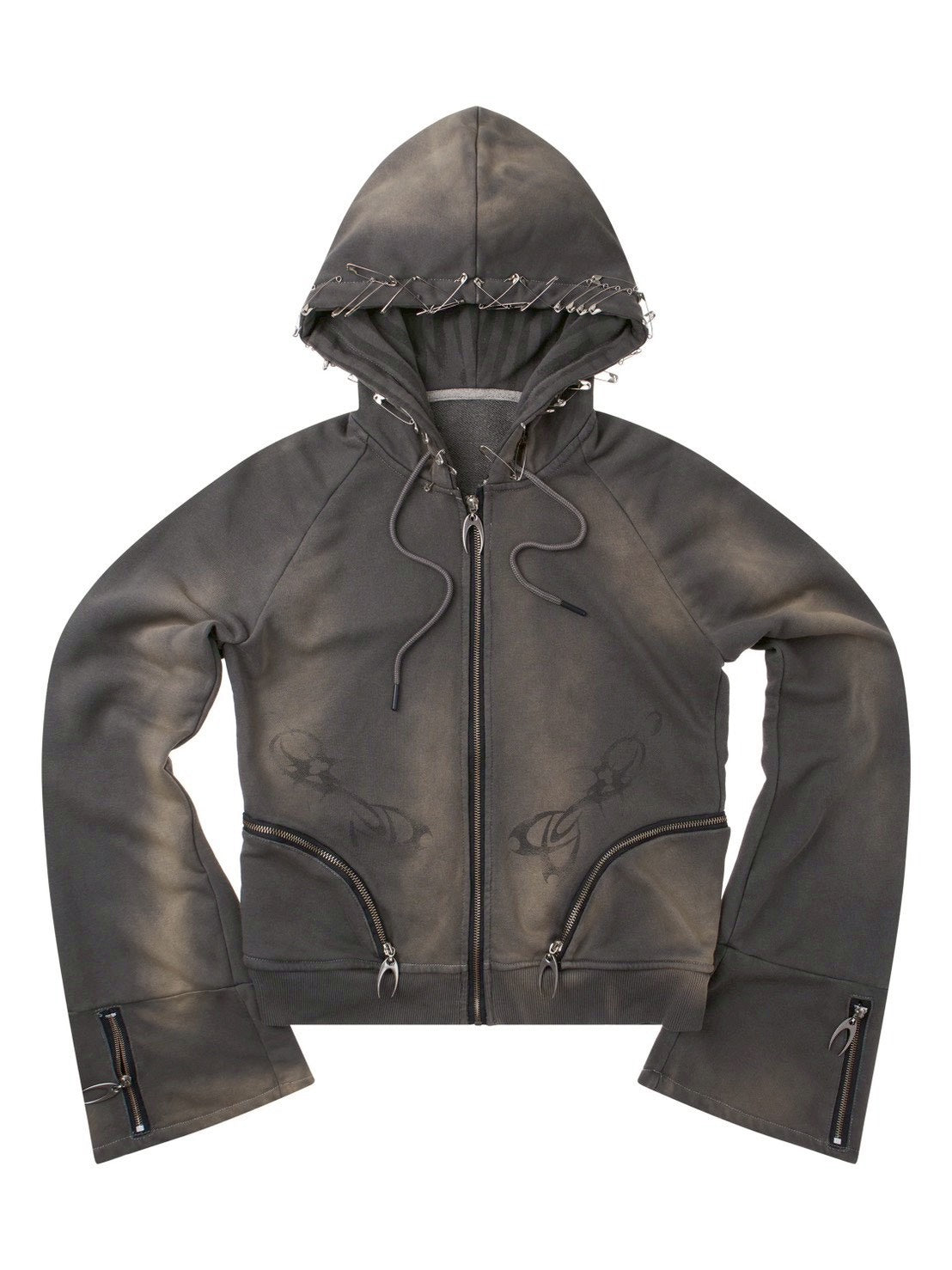 【Cozy world Wide】Cozy waxed brown zip up hoodie