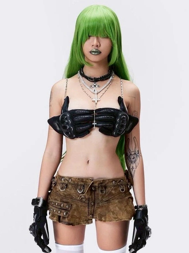 【Cozy world Wide】005 CHAOS DREAM WAXED CAMO SKIRT / 【コージーワールドワイド】スタッズカモミニスカート