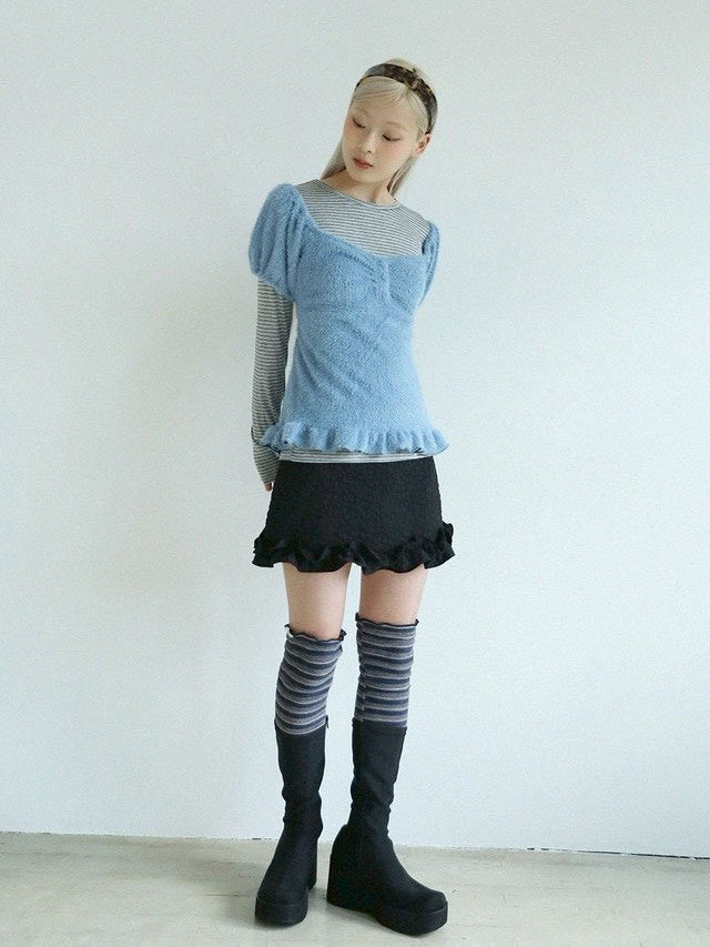 12/21 20:00 発売【Uglyshadow】SOFT SHIRRING T-SHIRT