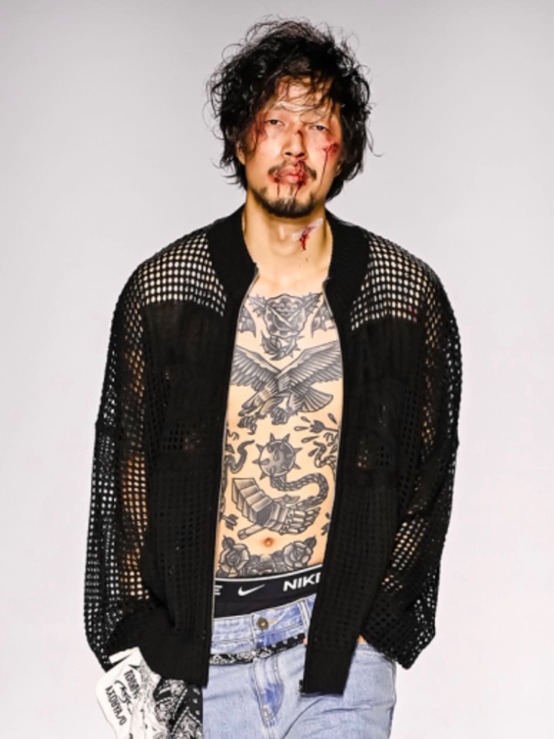 着画、物撮りまだ【AJOBYAJO】Total Logo Drop Needle Zip-Up