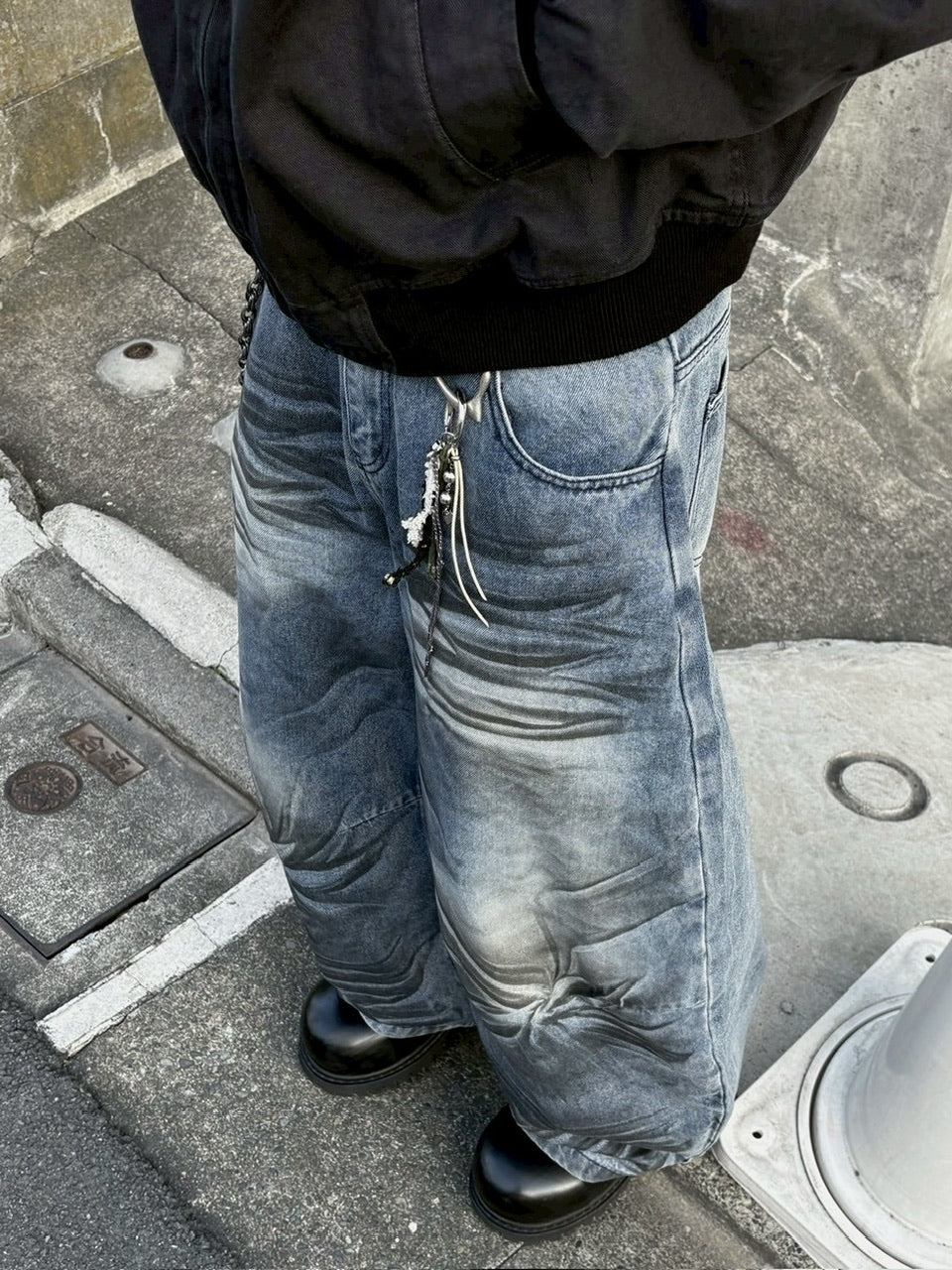 国際配送【youll】dirty wash baggy denim pants