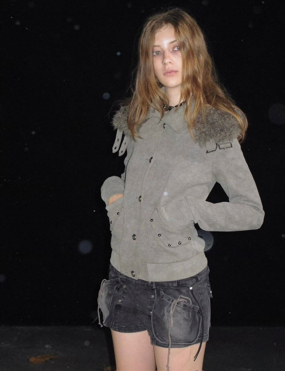 【Cest Nous】Fur-hooded button jacket / 【セヌー】ファーフードボタンジャケット