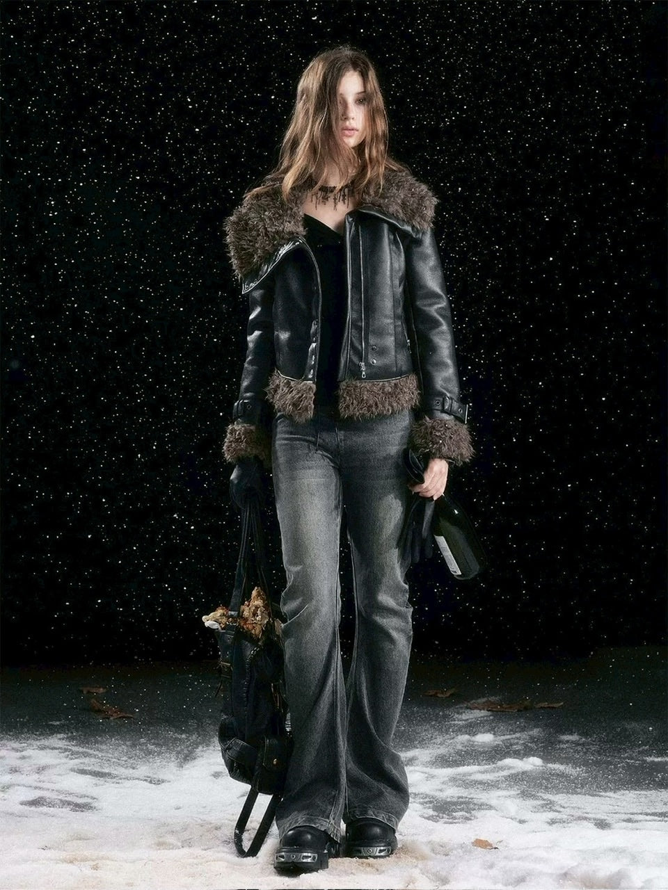 【Cest Nous】Faux Fur-Lined Coat / 【セヌー】ファーラインコーティングジャケット