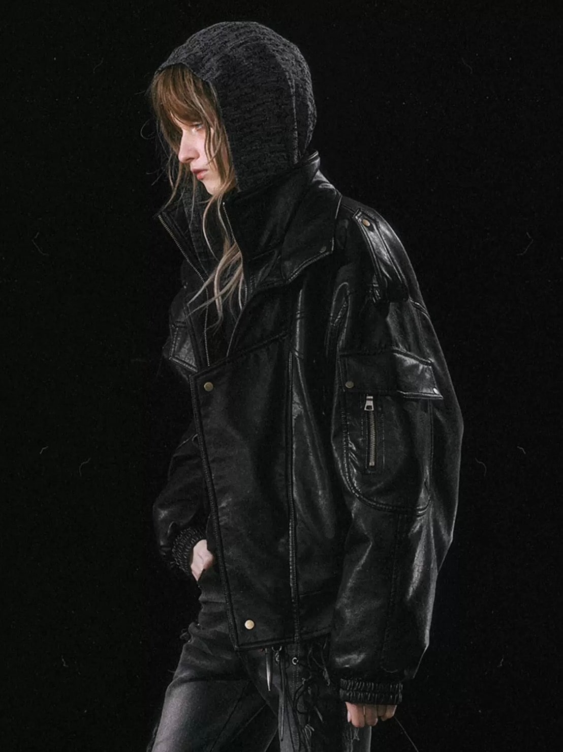 【Cest Nous】Oversize Fur collar Jacket / 【セヌー】オーバーサイズファーカラーコーティングジャケット