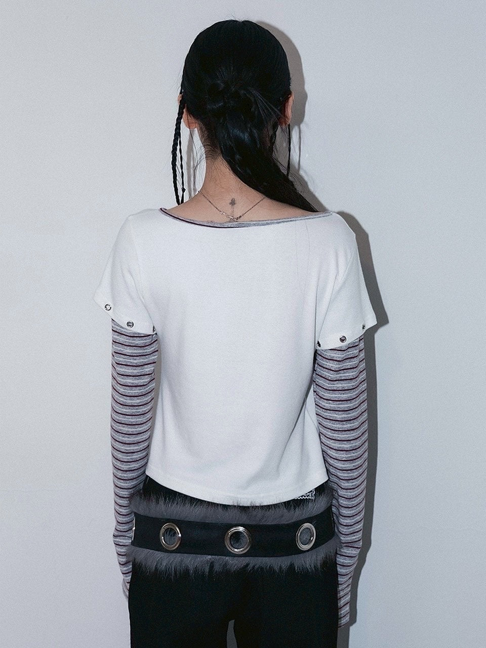 1/2 20:00発売【CHERRYQUIRI】punky bow layered tee