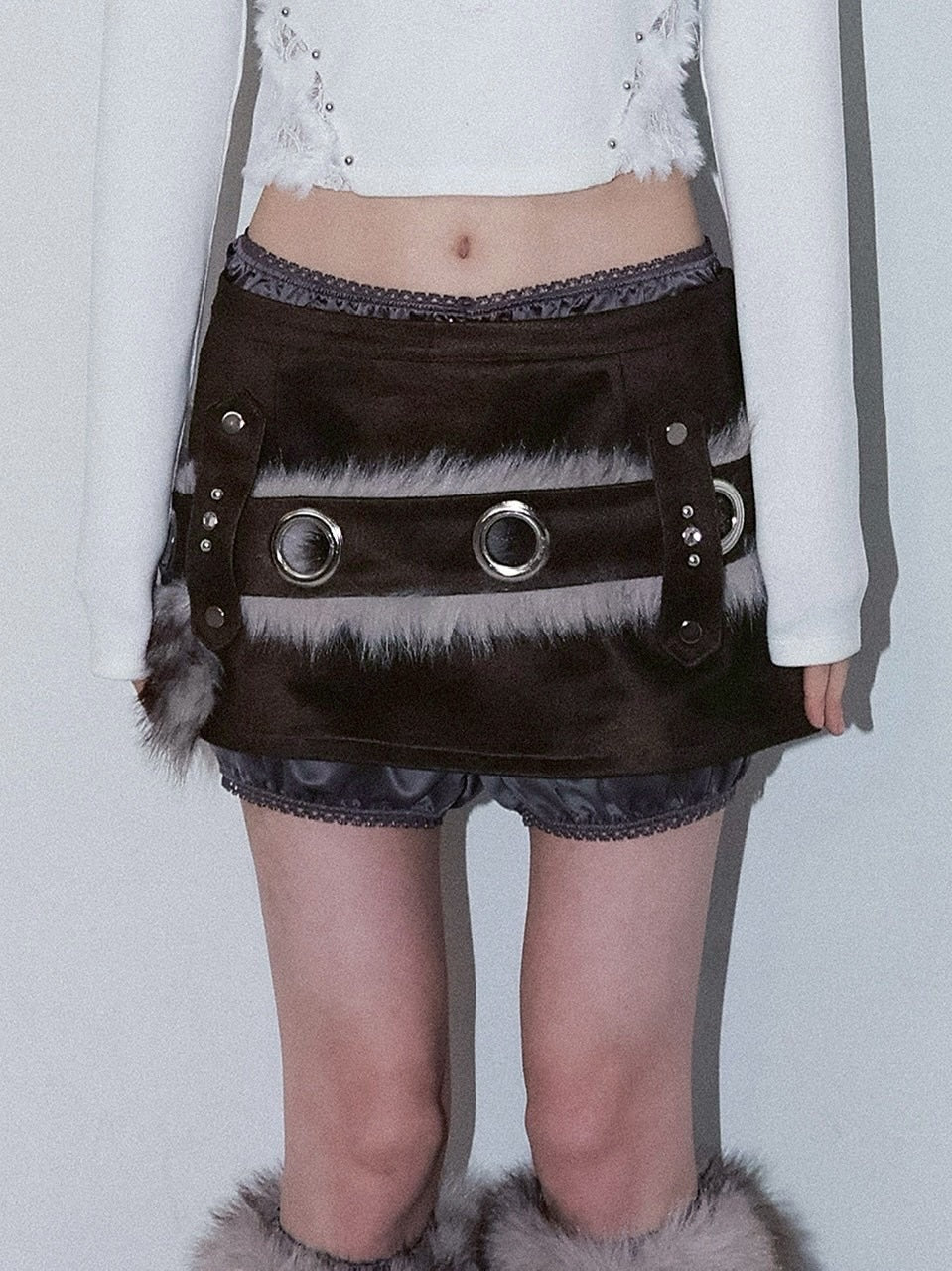 1/2 20:00発売【CHERRYQUIRI】fur loop eyelet belt