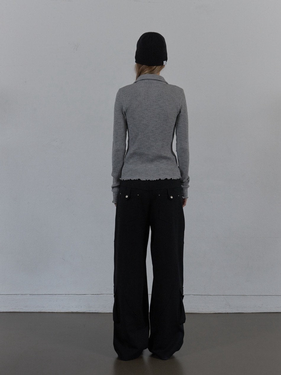 【SETUP‐EXE】SNAP GOLGI SHIRT / 【セットアップエグゼ】ボタンニット長袖シャツ