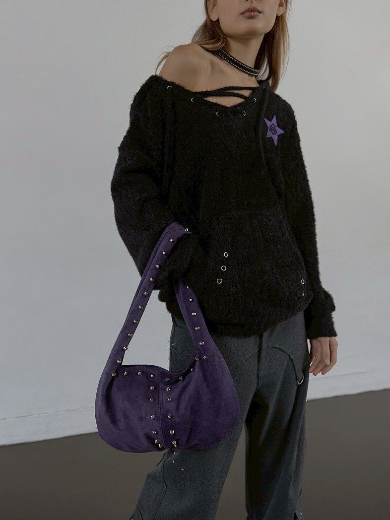 SETUP‐EXE】SUEDE STUDDED SHOULDER BAG / 【セットアップエグゼ