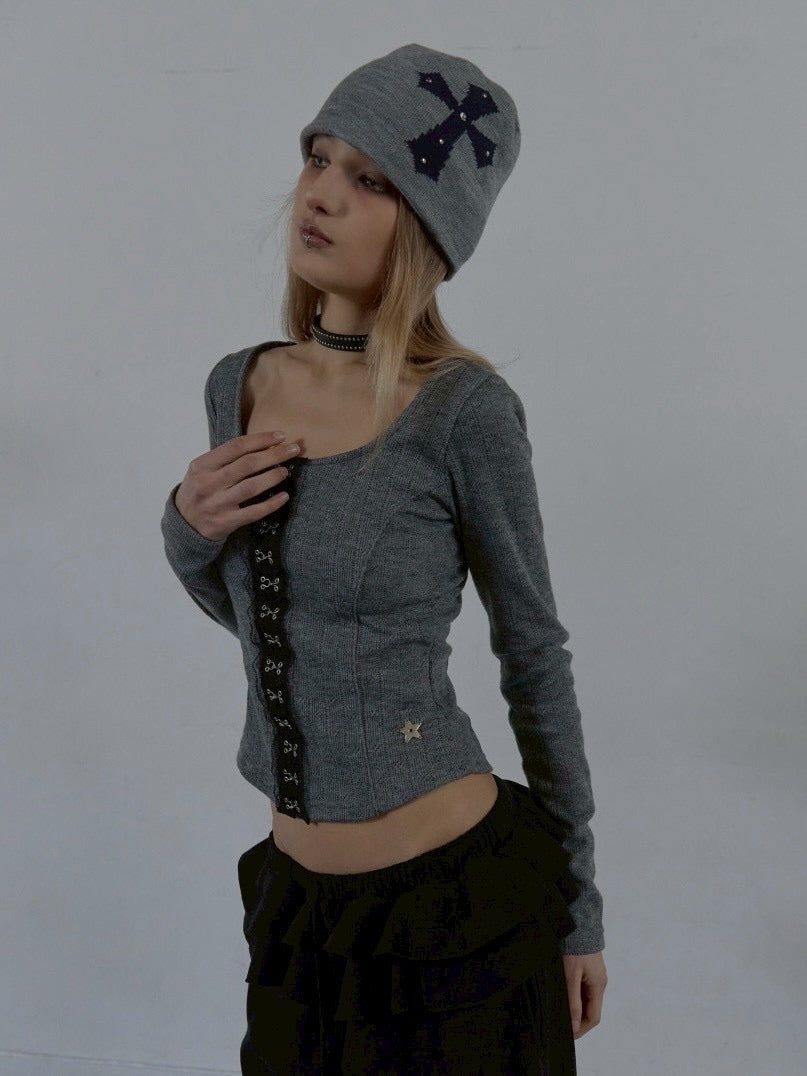 【SETUP‐EXE】CROSS STUDDED BEANIE / 【セットアップエグゼ】クロススタッズビーニー