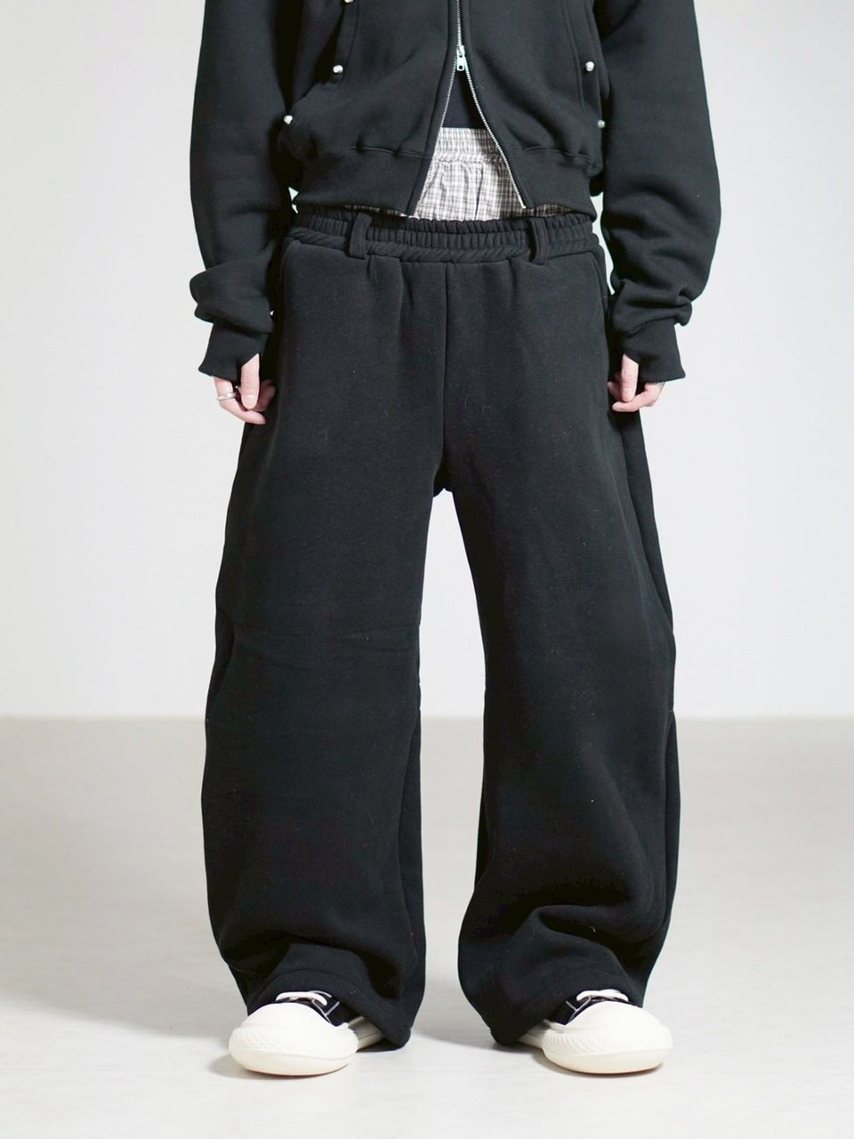 受注制【Chikashitsu +】layered heavy sweat pants (2color